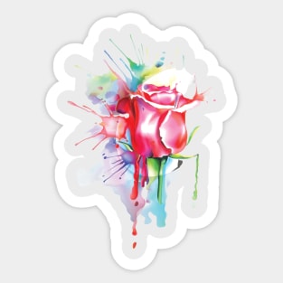 Water Color Rose Sticker